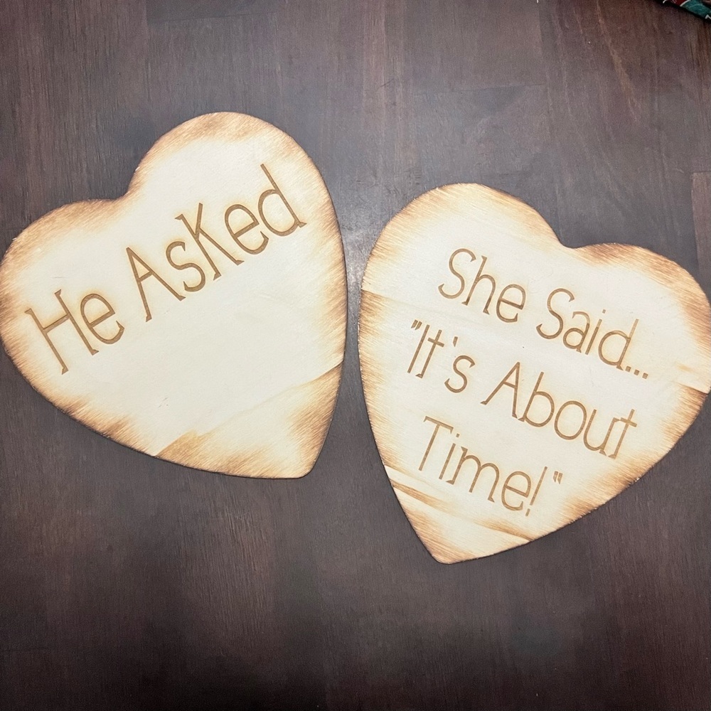 💍Engagement💍 Announcement Photo Props : HE ASKED / SHE SAID IT’s ABOUT TIME!